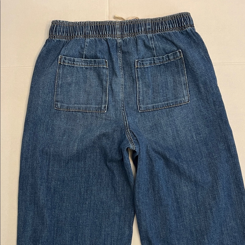GAP WIDE LEG HIGH RISE PULL ON DENIM JEANS SIZE LARGE - Picture 6 of 16